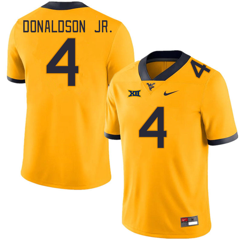 West Virginia Mountaineers #4 CJ Donaldson Jr. College Football Jerseys Stitched Sale-Gold
